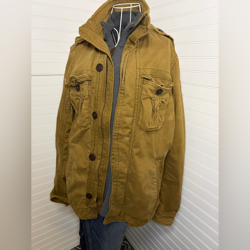 Sentinel Jacket    Men's Casual Hooded Field Jacket - Mustard Brown